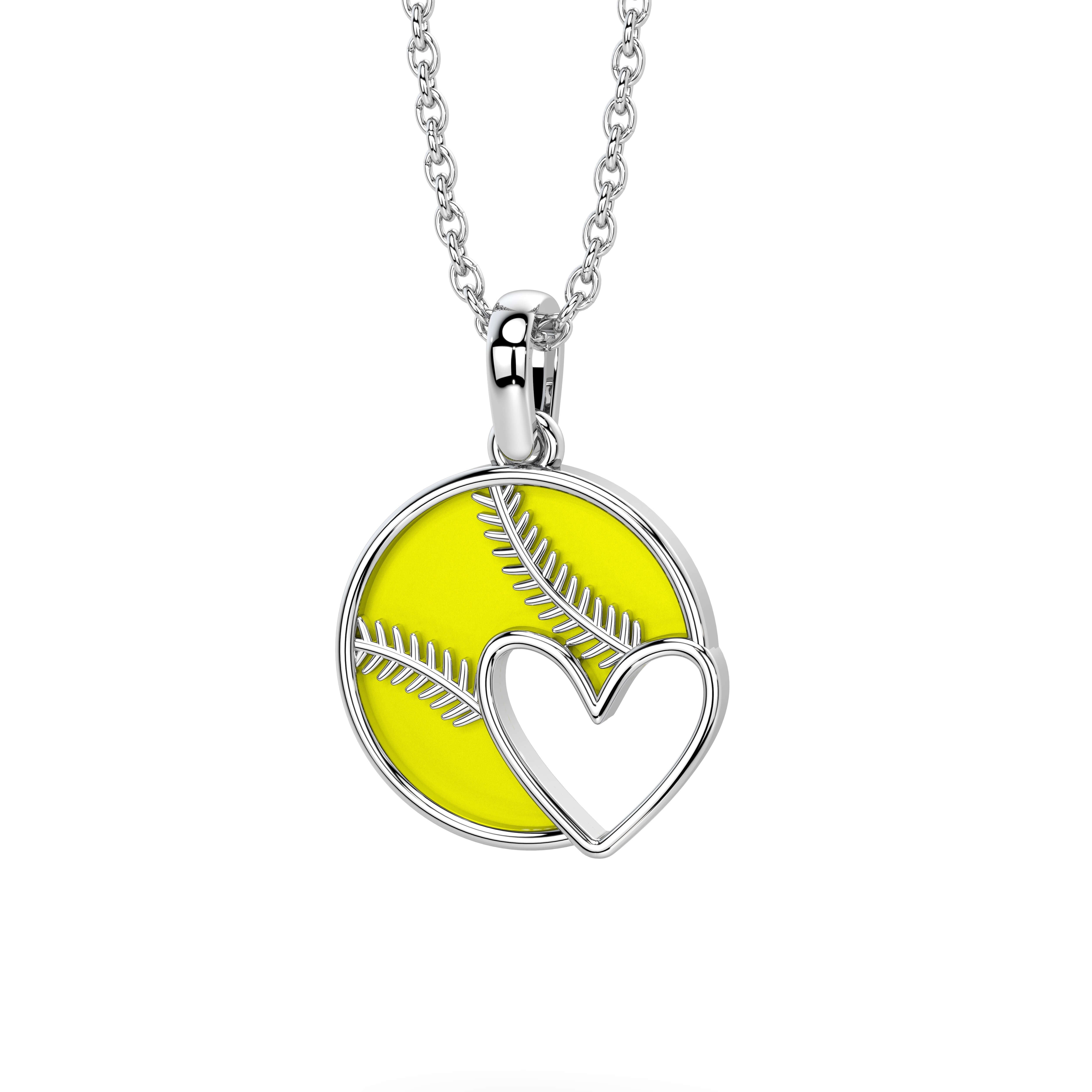 Collection of Softball Heart Necklace in a gallery layout